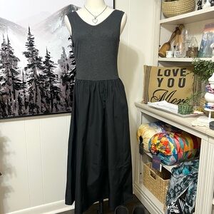 Naked Zebra Two-Tone Black Maxi Dress